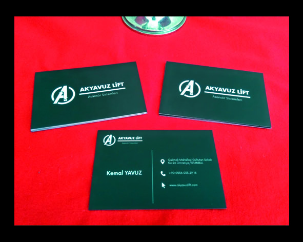 350 gr. Kuşe &Ccedil;ift Y&ouml;n Renkli Mat Selefonlu Kartvizit